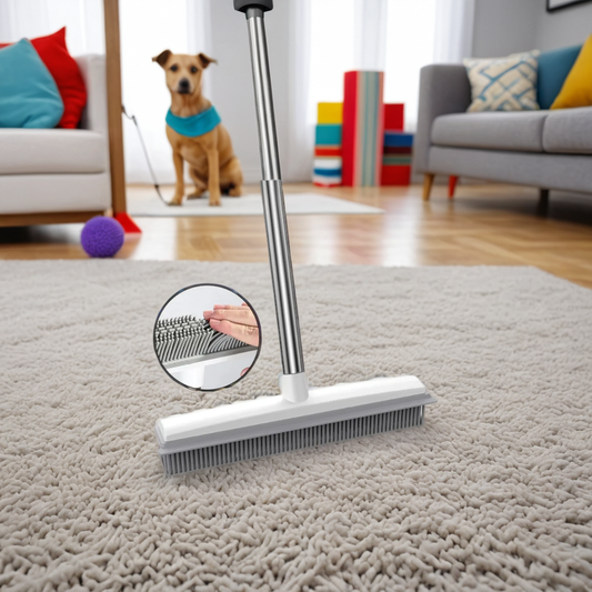 PawClean™ Rubber Broom – For Pet Hair &amp; Dirt