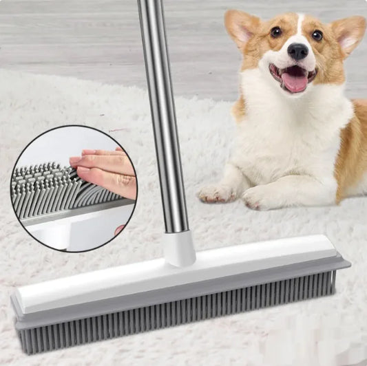 PawClean™ Rubber Broom – For Pet Hair &amp; Dirt