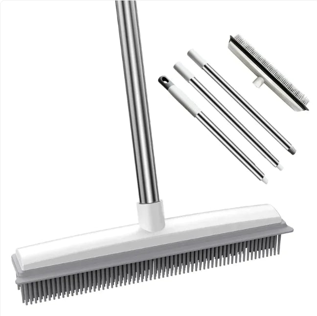 PawClean™ Rubber Broom – For Pet Hair &amp; Dirt